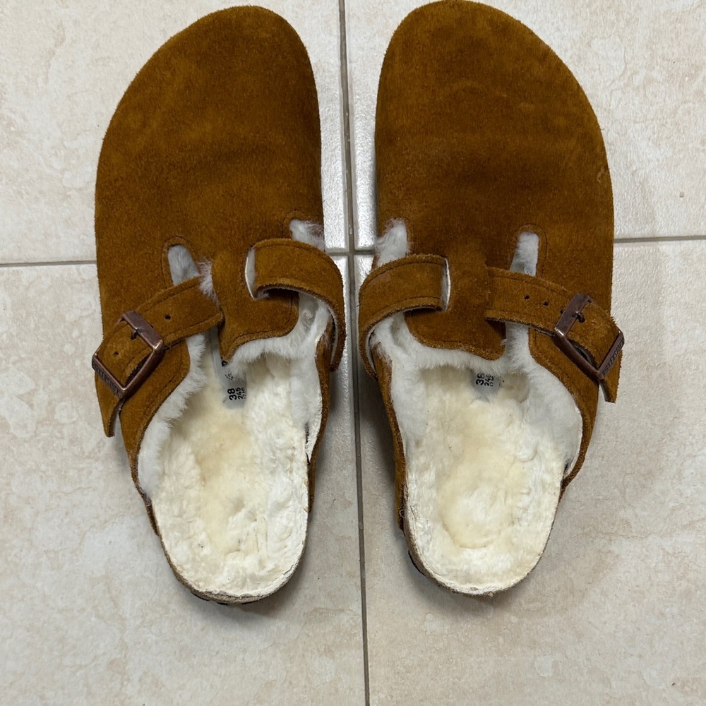 Birkenstock Boston Shearling Clog - Mink, Size 38 Women